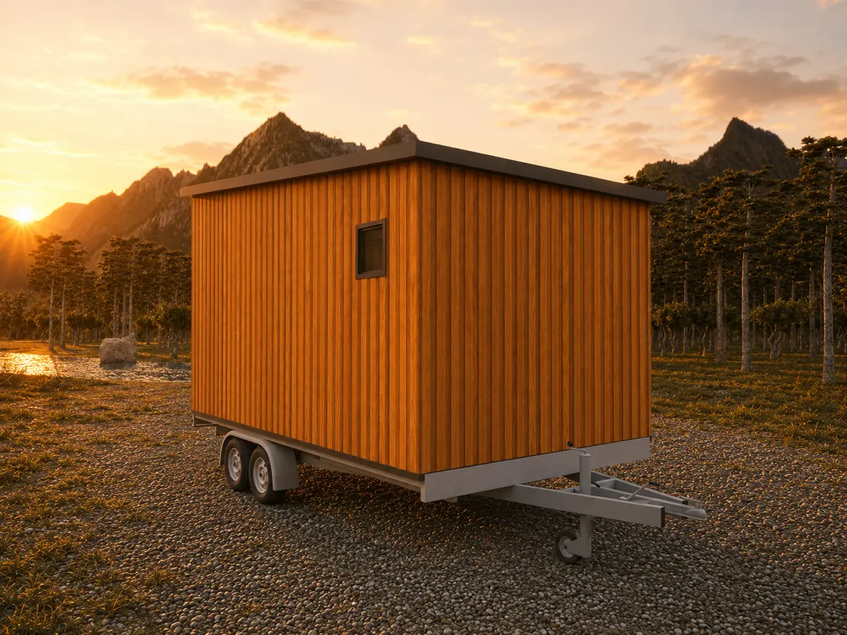 Rückseite des Mobilen Tiny House 11 auf Rädern