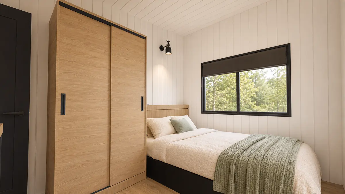Kompakter Schlafbereich im Mobilen Tiny House 11