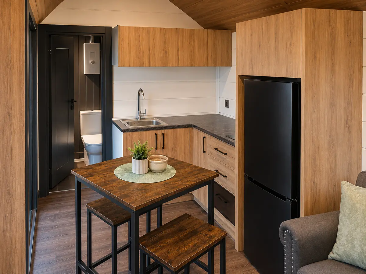 Küche im Mobilen Tiny House 20 mit kompakter Ausstattung