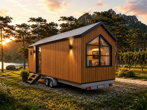 Mobiles Tiny House 20 als Tiny House auf Rädern in Außenansicht