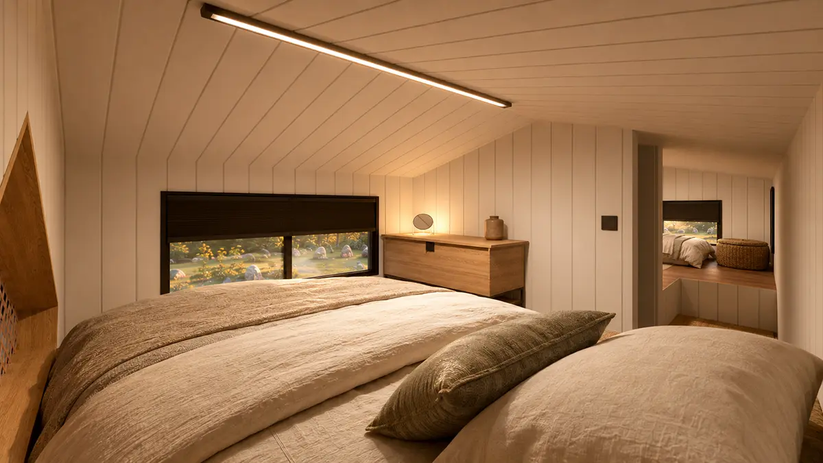 Erster separater Schlafbereich im Mobilen Tiny House 30
