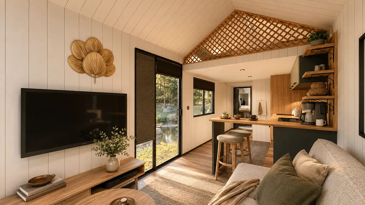 Wohnküche im Mobilen Tiny House 30 mit offenem Raumkonzept