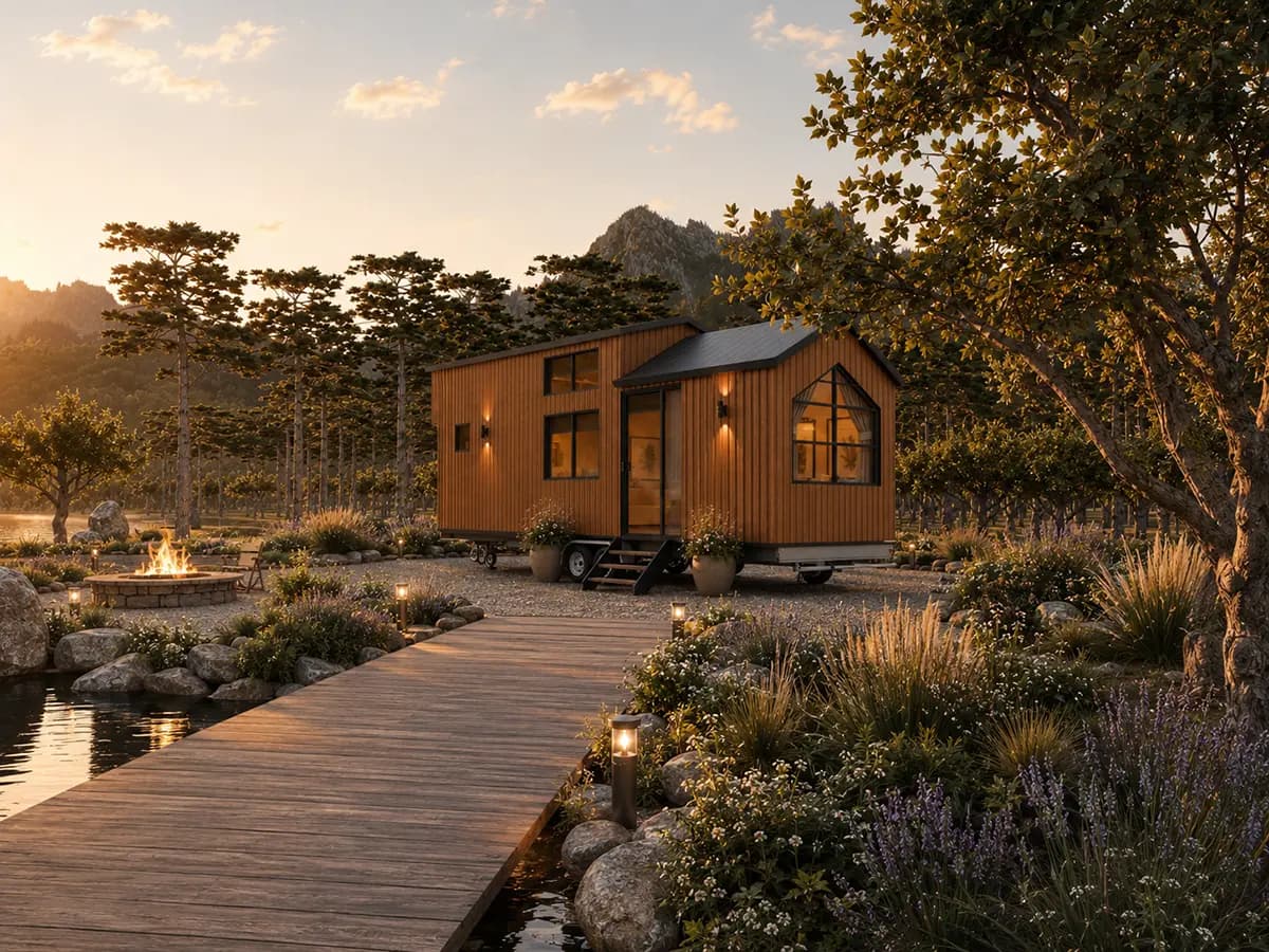 Mobiles Tiny House 30 als großes Tiny House auf Rädern in Außenansicht