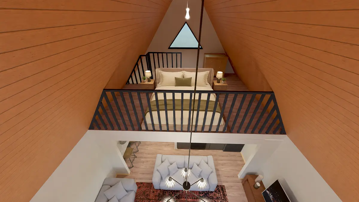 Galerieebene im Modularen Tiny House 50 mit Blick in den Wohnbereich