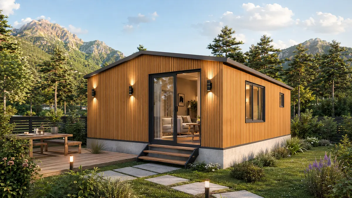 Modulares Tiny House 39 mit großen Fensterflächen
